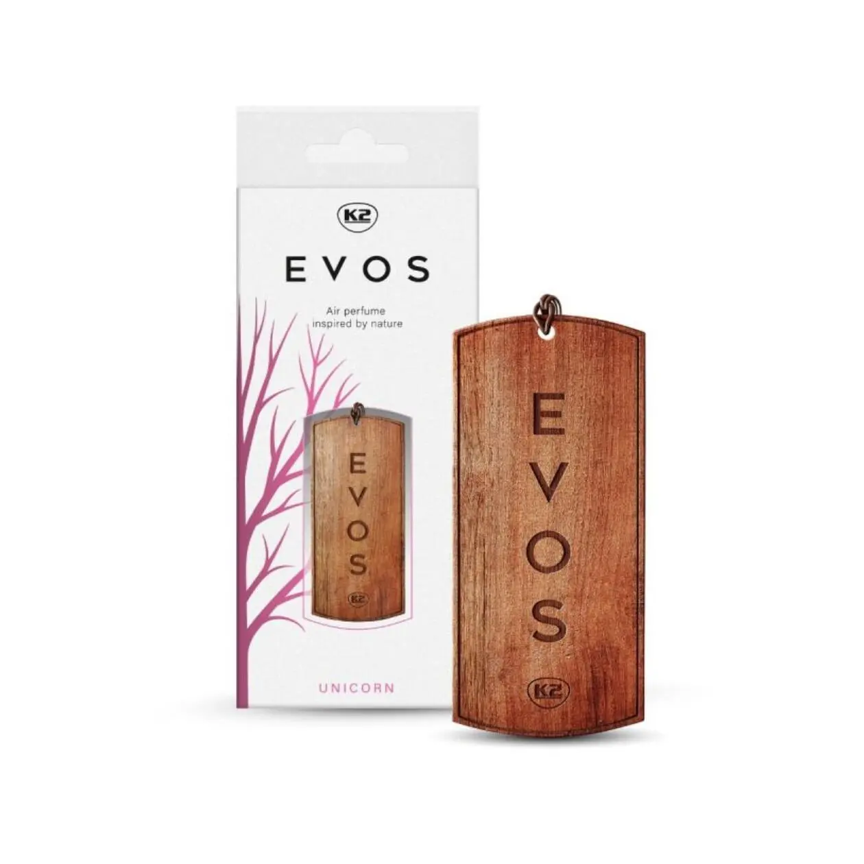 Alternative view of K2 EVOS Unicorn Wooden Hanger Car Air Freshener Fruity Citrus Scent