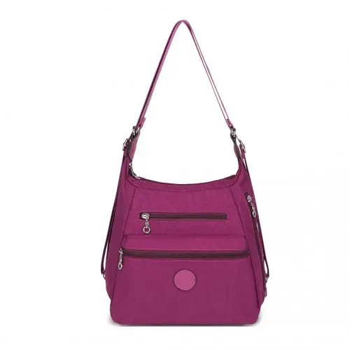 Alternative view of Kono Three Way Multipurpose Casual Shoulder Bag With Double Zippers - Purple