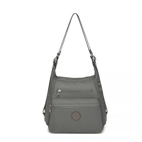 Alternative view of EH2063 - Kono Three Way Multipurpose Casual Shoulder Bag With Double Zippers - Grey
