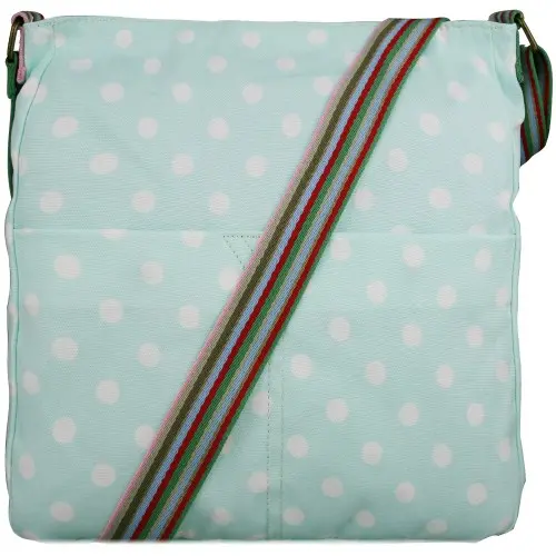 Miss Lulu Canvas Square Bag Polka Dot Light Blue
