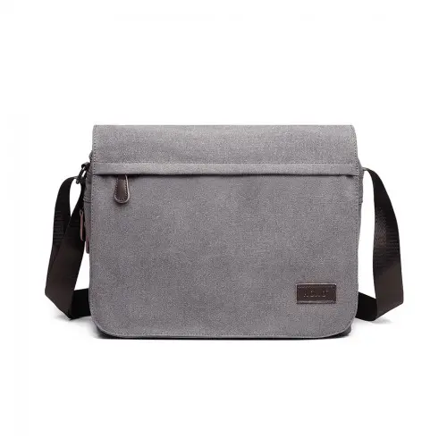 Alternative view of Kono Classic Expanding Messenger Bag - Grey
