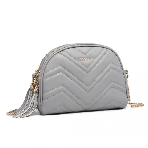 Alternative view of Miss Lulu Trendy Tassel Crossbody Bag - Grey