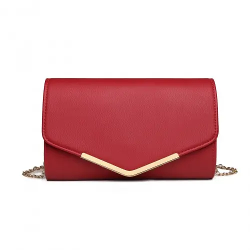 Alternative view of Miss Lulu Vegan Envelope Clutch Bag - Red