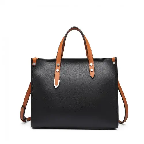 Alternative view of Miss Lulu Structured 2 Piece Shoulder Bag Set - Back