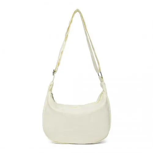Alternative view of Water-resistant Portable Crescent Shoulder Cross Body Bag - Beige