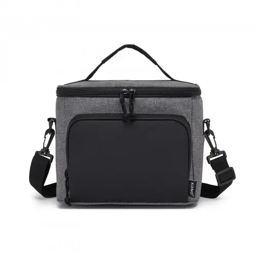 Alternative view of Kono Insulated Lunch Bag-Water-Resistant 4-Layer Food Container, Leak-Proof, Portable with Adjustable Strap - Grey and Black