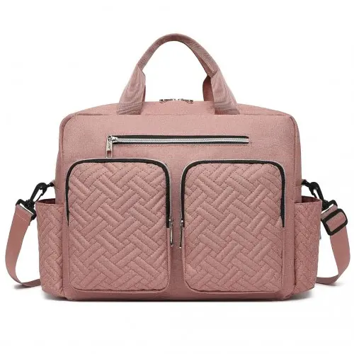 Alternative view of Kono Versatile Diaper Changing Tote Bag with Built-In Changing Mat Thermal Insulation Waterproof Design - Pink
