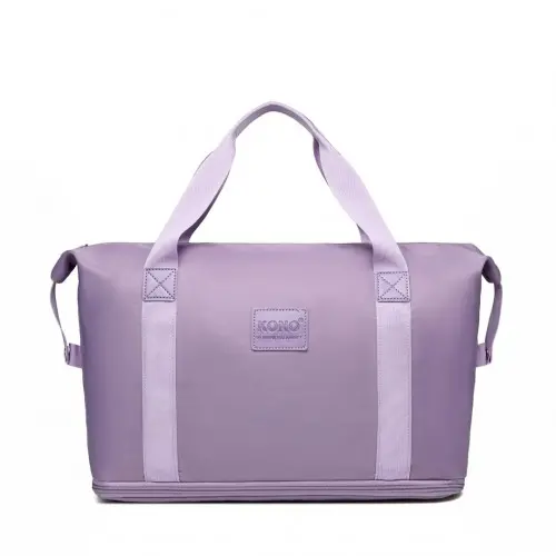 Alternative view of Kono Two Pieces Expandable Durable Waterproof Travel Duffel Bag Set - Purple