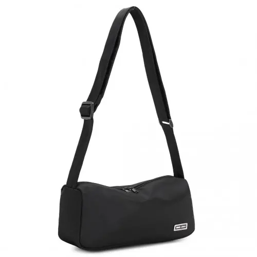Miss Lulu Vintage Chic Lightweight Water-Resistant Crossbody Bag - Black
