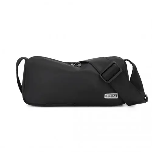 Alternative view of Miss Lulu Vintage Chic Lightweight Water-Resistant Crossbody Bag - Black