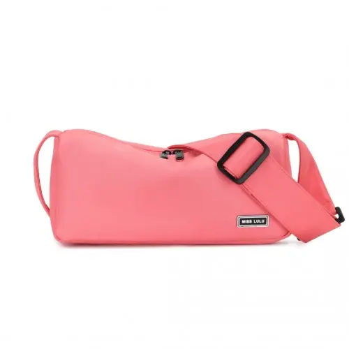 Alternative view of Miss Lulu Vintage Chic Lightweight Water-Resistant Crossbody Bag - Pink