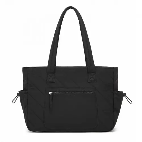 Alternative view of HBM2612 - Miss Lulu Minimalist Durable Shoulder Bag for Work, School & Travel with Laptop Sleeve and Multiple Pockets - Black