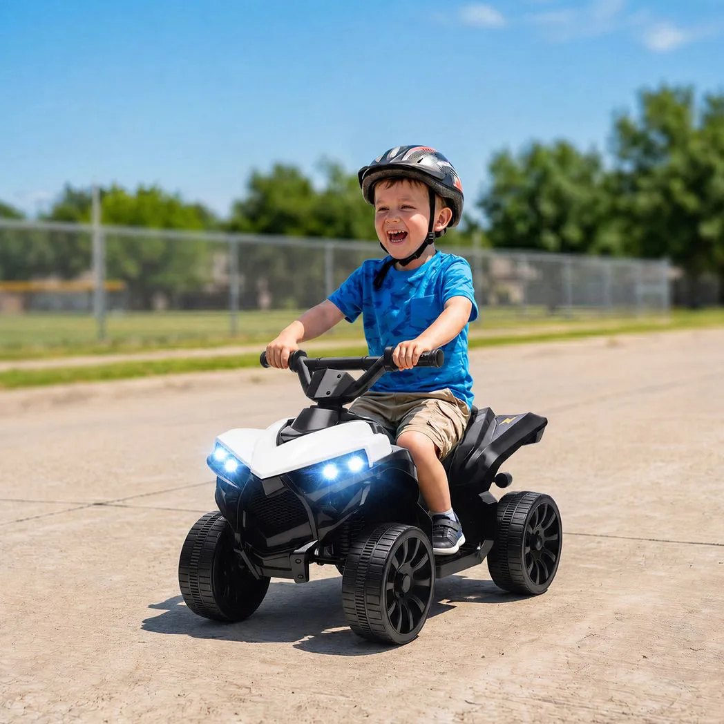 Alternative view of AIYAPLAY 6V Kids ATV, 4 Wheeler Electric Ride on Car with Music and LED Headlights, for Ages 18-56 Months Boys and Girls, White
