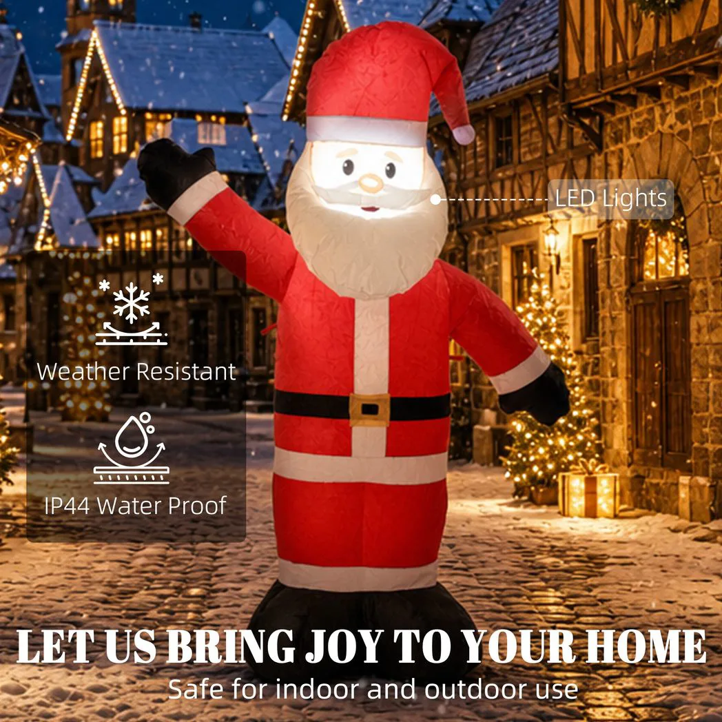 Outsunny 5ft Christmas Inflatable Velvet Look Santa Claus with Welcoming Gesture - Image 4