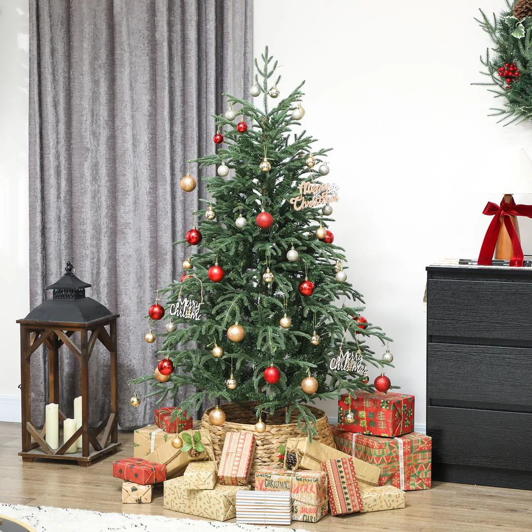 Alternative view of HOMCOM 5 ft Full Spruce Christmas Tree with Realistic Dense Tips, Easy Assembly - Green