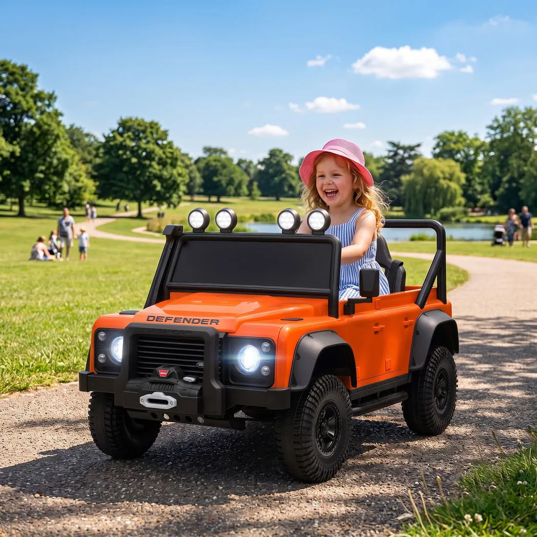 Alternative view of AIYAPLAY Kids Ride On Car with Remote Control, Music, Horn, 4 Spring Suspension Wheels, LED Lights for 3-5 Years Old, Orange
